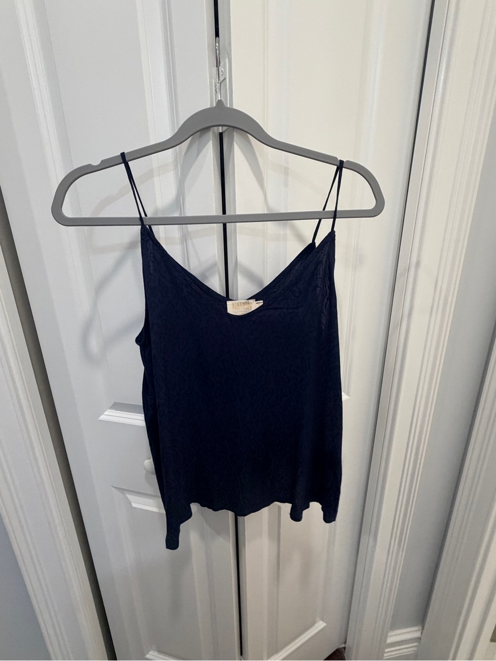 Nation LTD Navy Leopard-Jacquard Slip Chemise